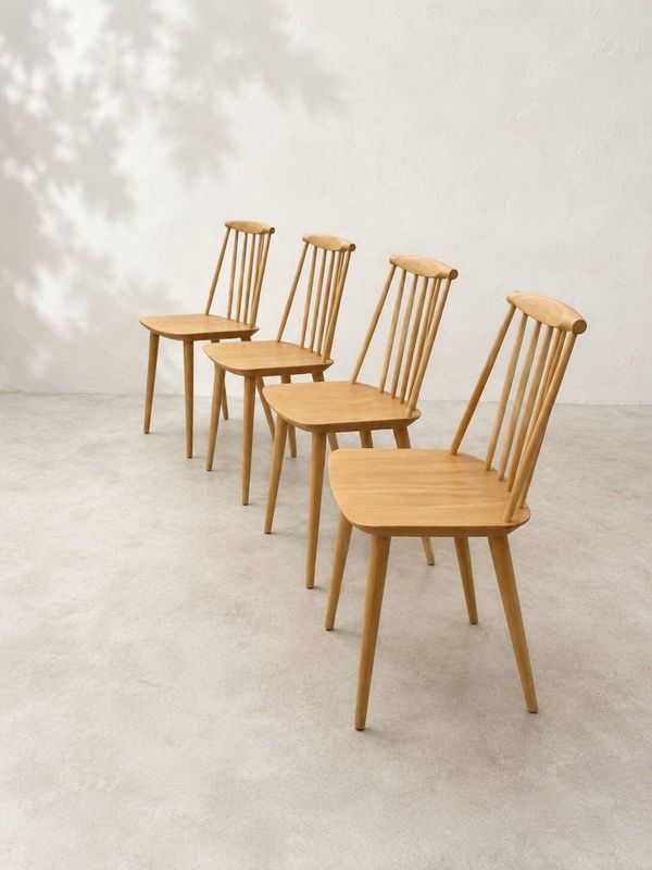 Lot de 4 chaises J77 par Folke Pålsson pour HAY – chêne clair