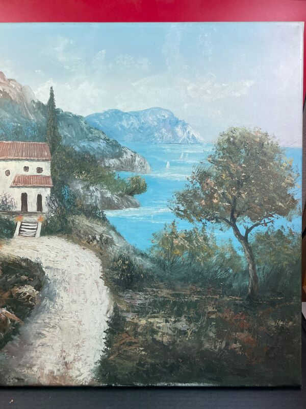 Tableau sans cadre Huile sur toile Paysage de l'Esterel