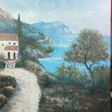 Painting without frame Oil on canvas Landscape of the Esterel