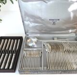 Ercuis 49-piece silver-plated cutlery set with Victoria knives
