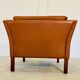 Mid-century vintage Scandinavian leather lounge chair in cognac leather