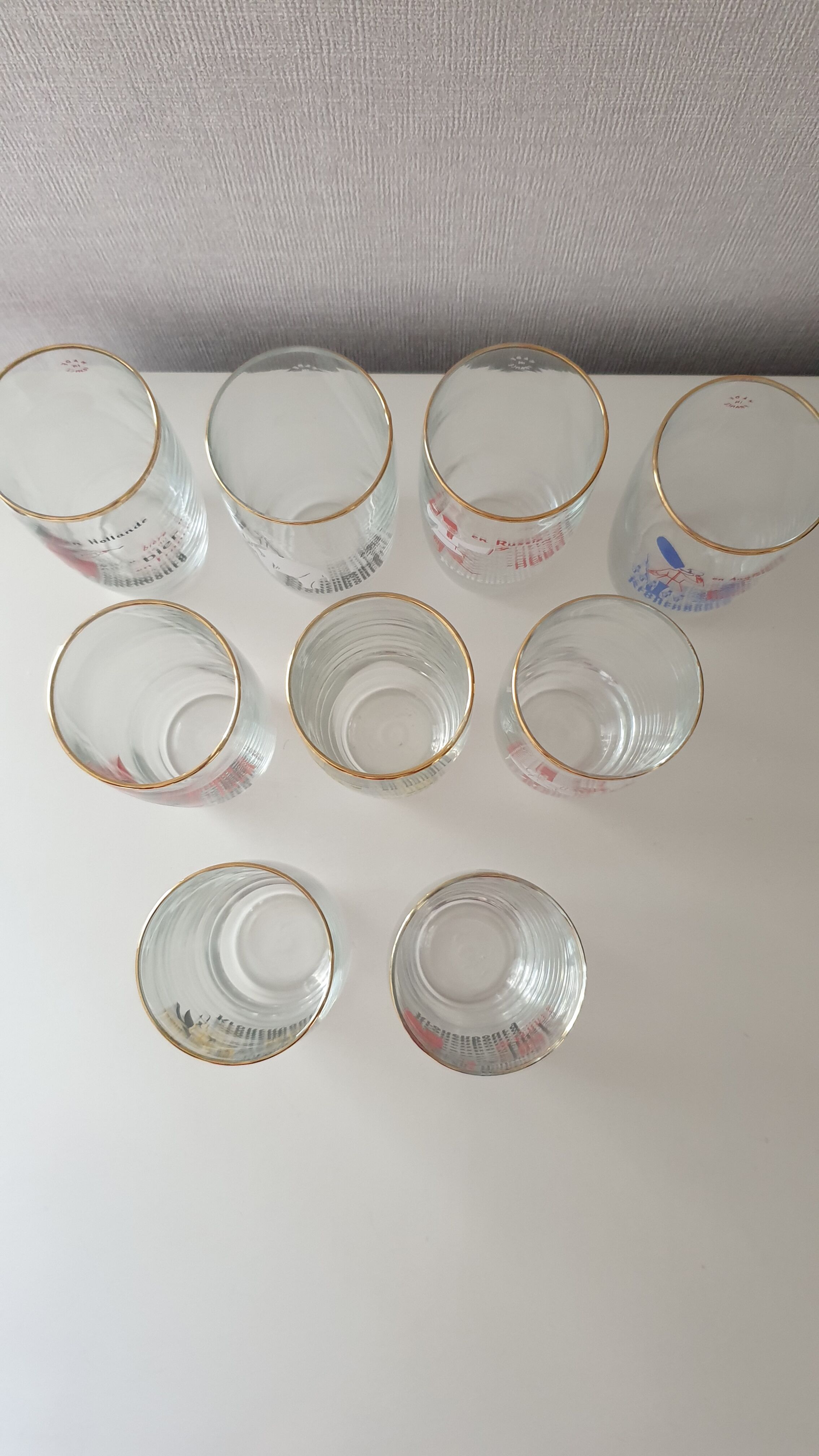 Lot 9 verres à bière vintage