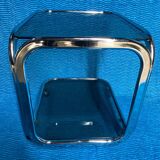 Vintage 1970 rectangular chrome oval profile rolling dessert trolley 2