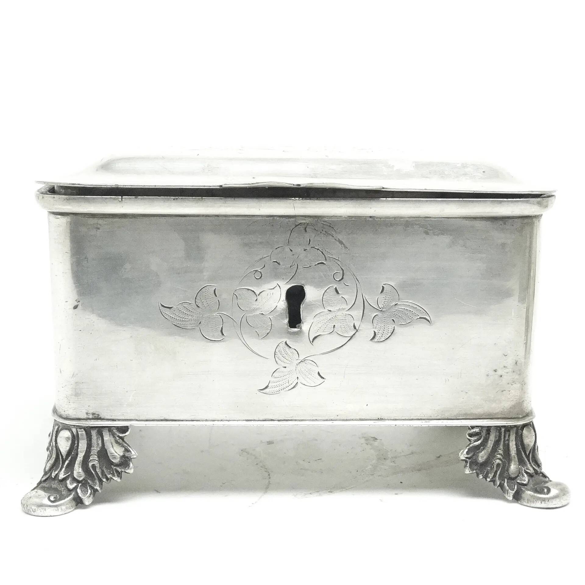 Biedermeier sugar bowl, silver-plated brass, Poland, 1920s