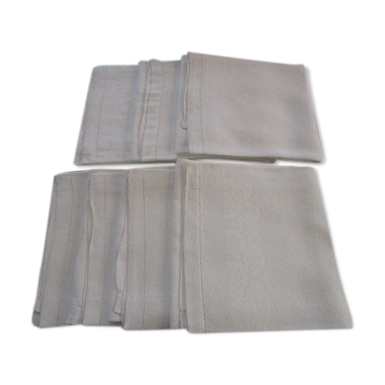 Lot de 7 serviettes anciennes damassées 70x70cm