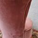 Powder pink velvet low chair