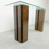 Vintage burl wood console, 1980s