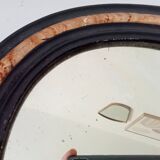 19th-century antique mirror in wood and stucco.