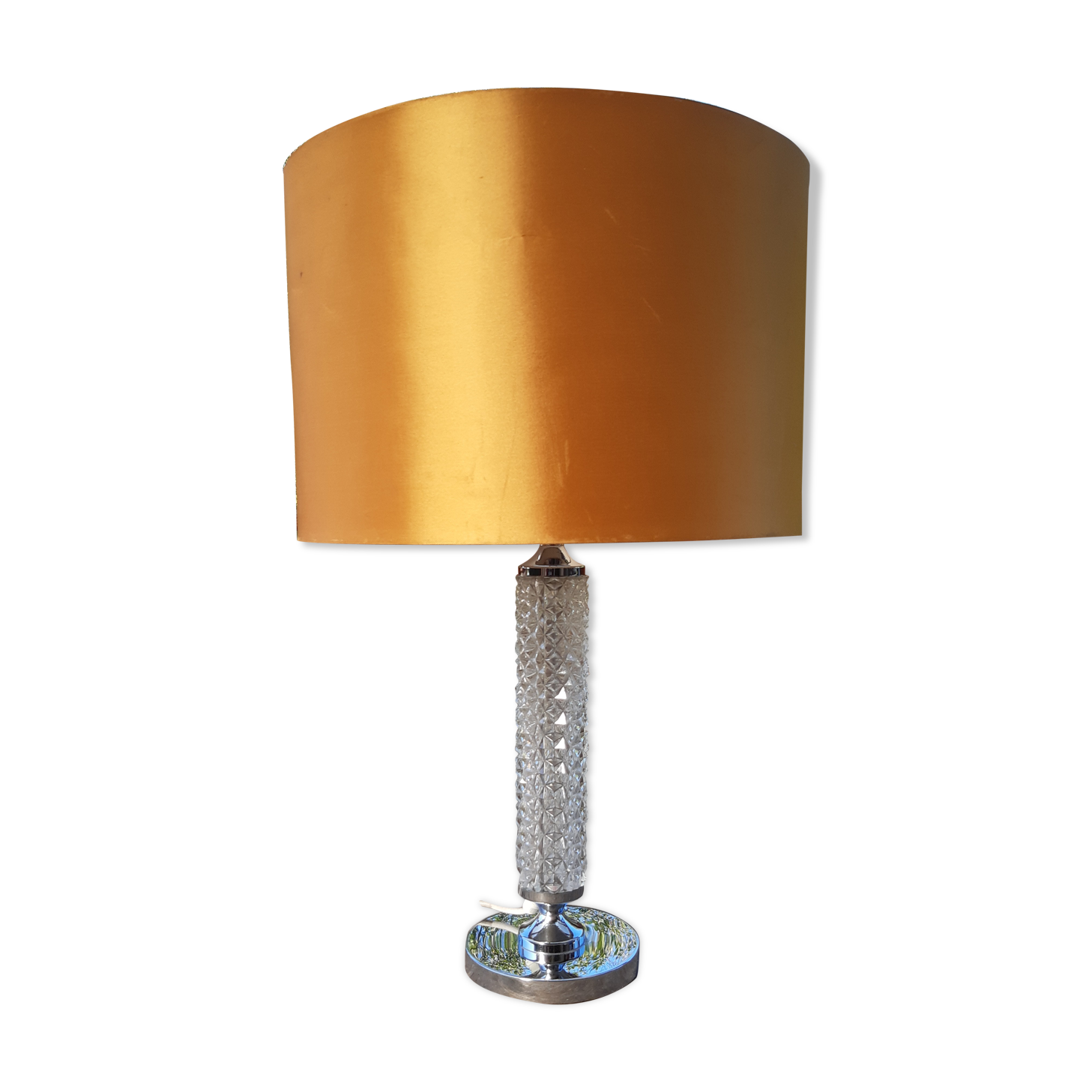 1970 Chiseled Glass Lamp