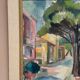 Huile sur toile originale suédoise – « Rue urbaine » par Ingrid Hedman Koppang