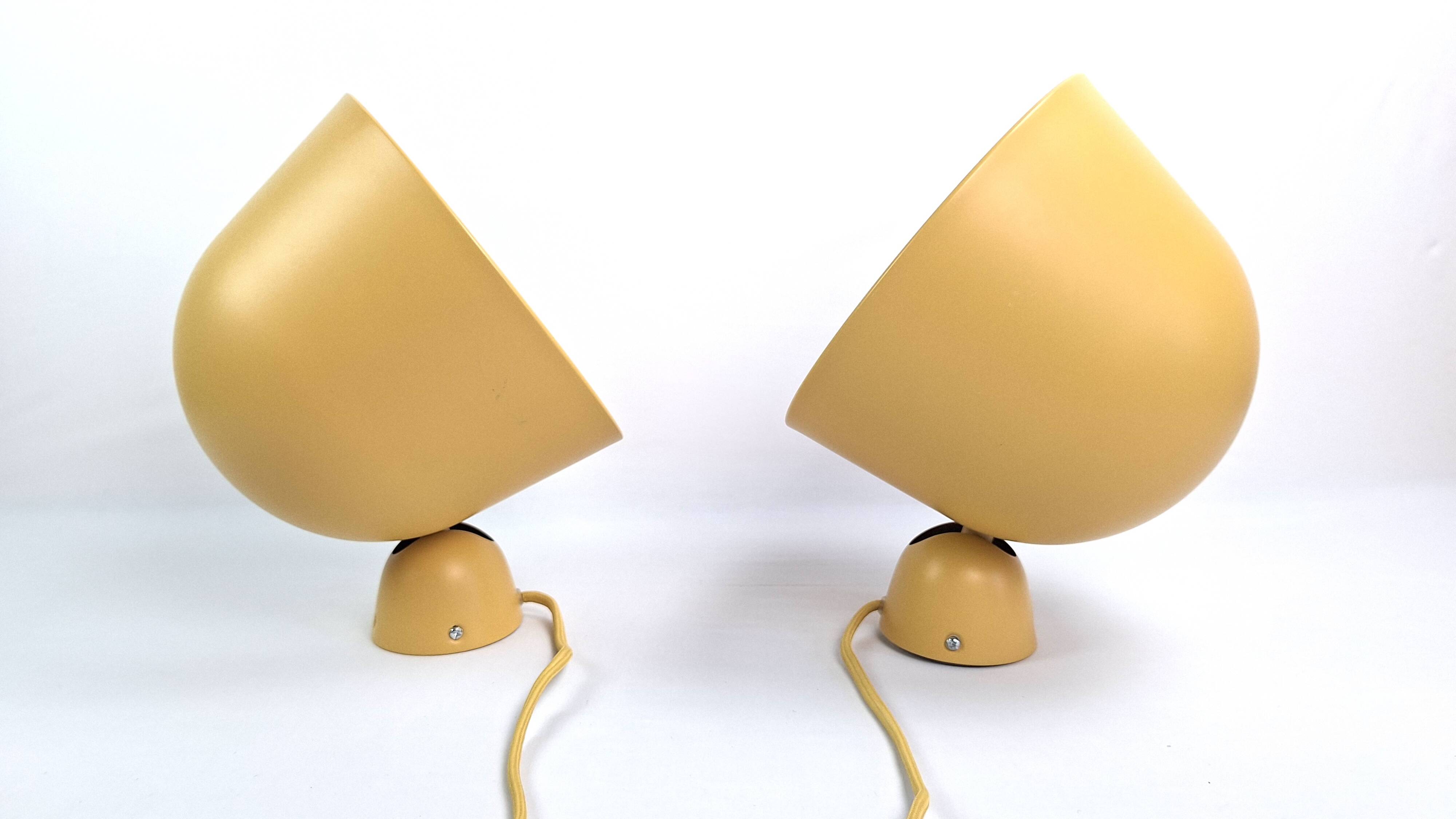 Pair of vintage space age adjustable bedside wall lights