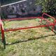 Red metal bed