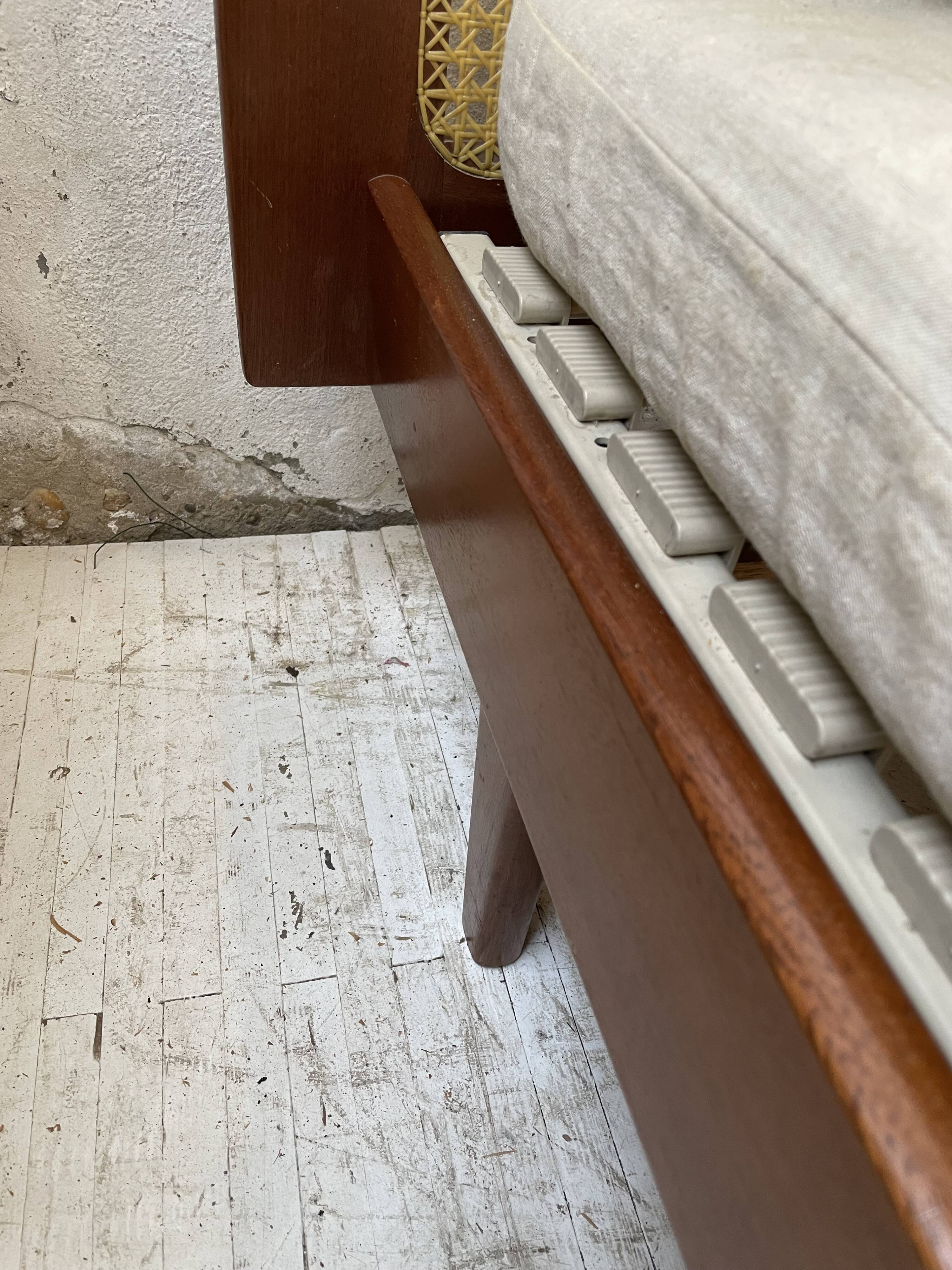 Lit Roset SNA teck et cannage 1 place