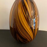 Yellow and black glass vase