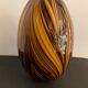 Yellow and black glass vase
