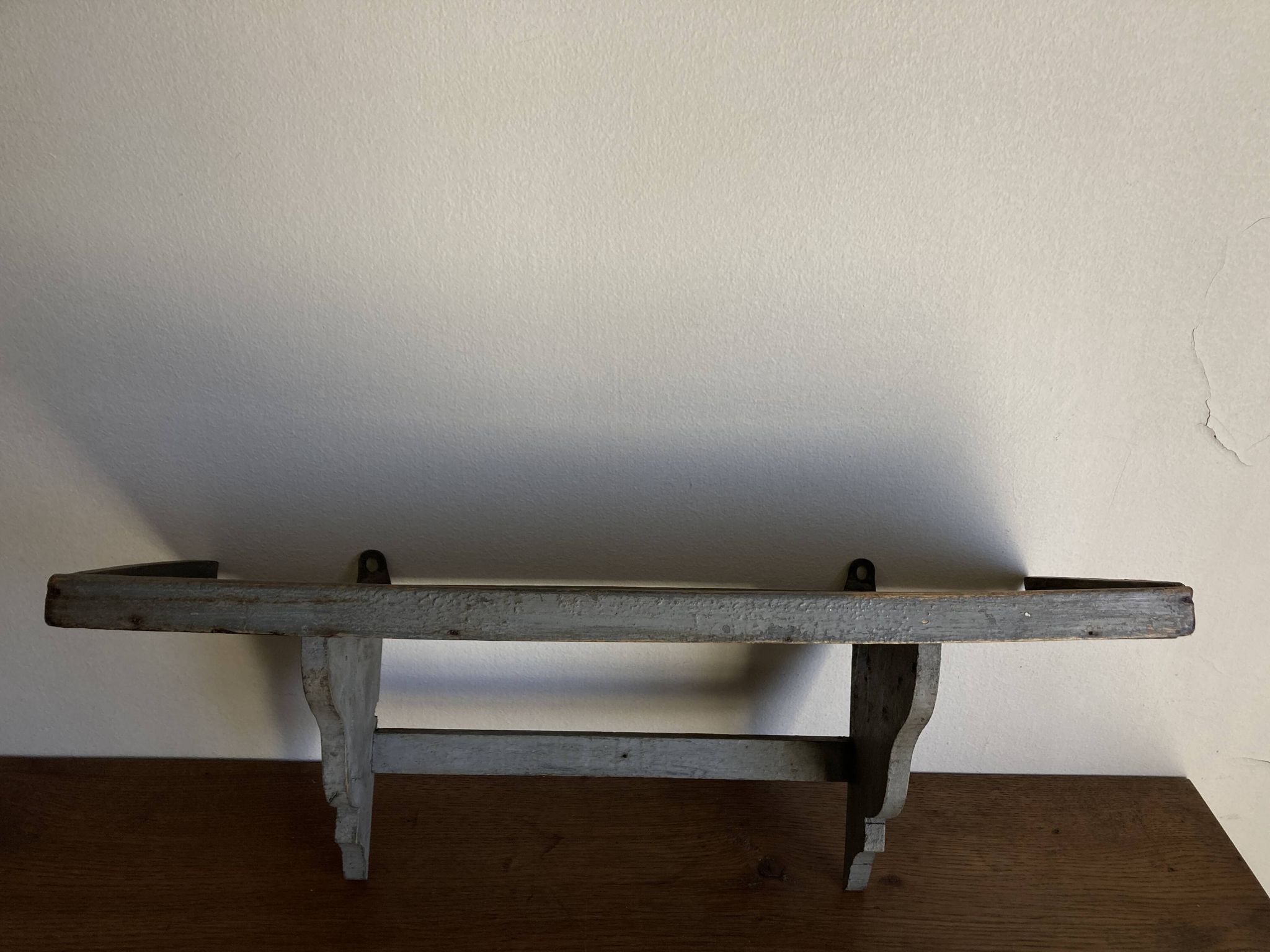 Hudson Farmhouse Folk Art Country Shelf Original Gray Patina