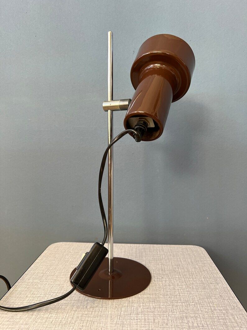 Lampe de bureau space age ajustable marron