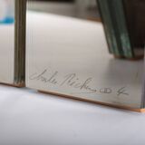 80s lamp in glass plates and mirrors, signed and numbered