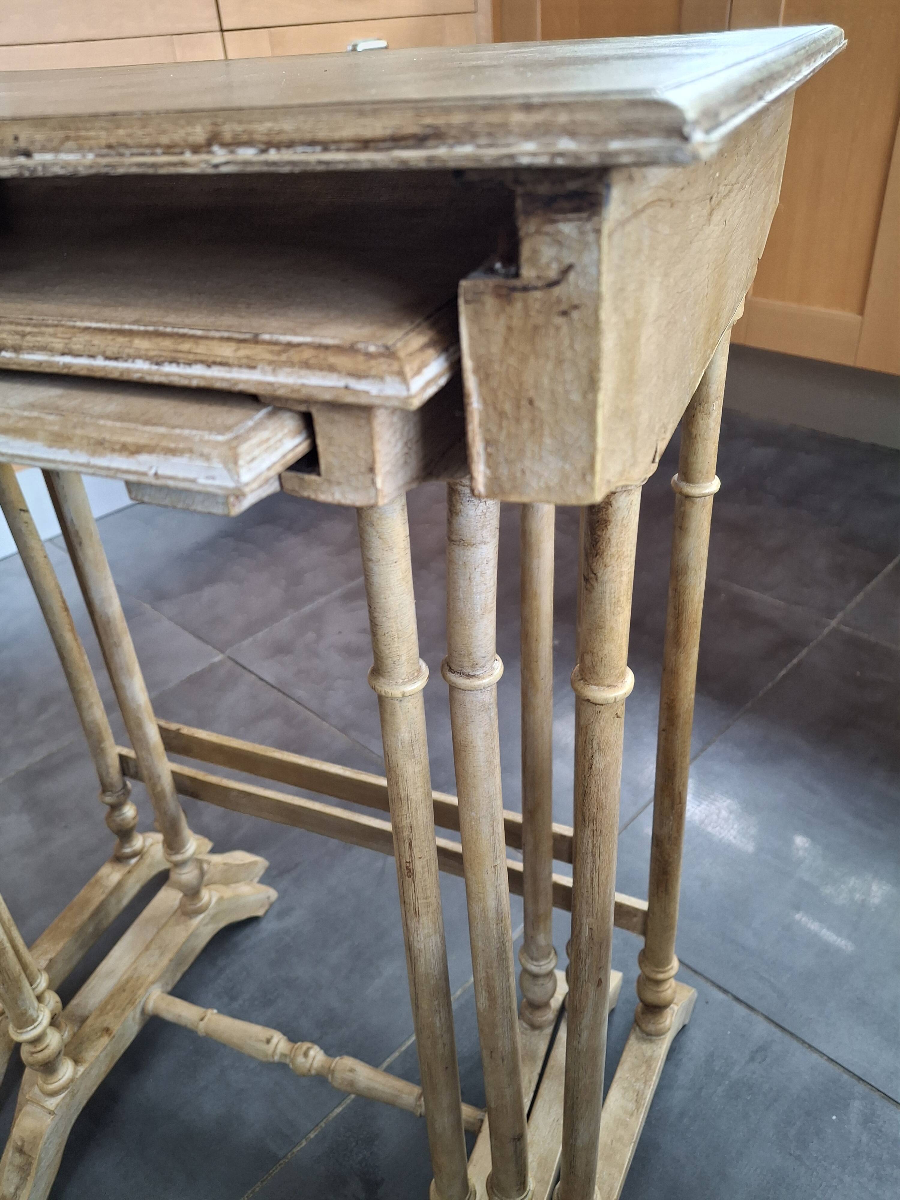 painted and distressed nesting tables