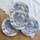 4 vintage blue and white dinner plates – Romantic English countryside decor