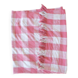 couverture rose vintage Haik à carreaux  du maroc - 186 x 252 cm