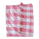 Vintage Haik pink blanket with Moroccan checks - 186 x 252 cm