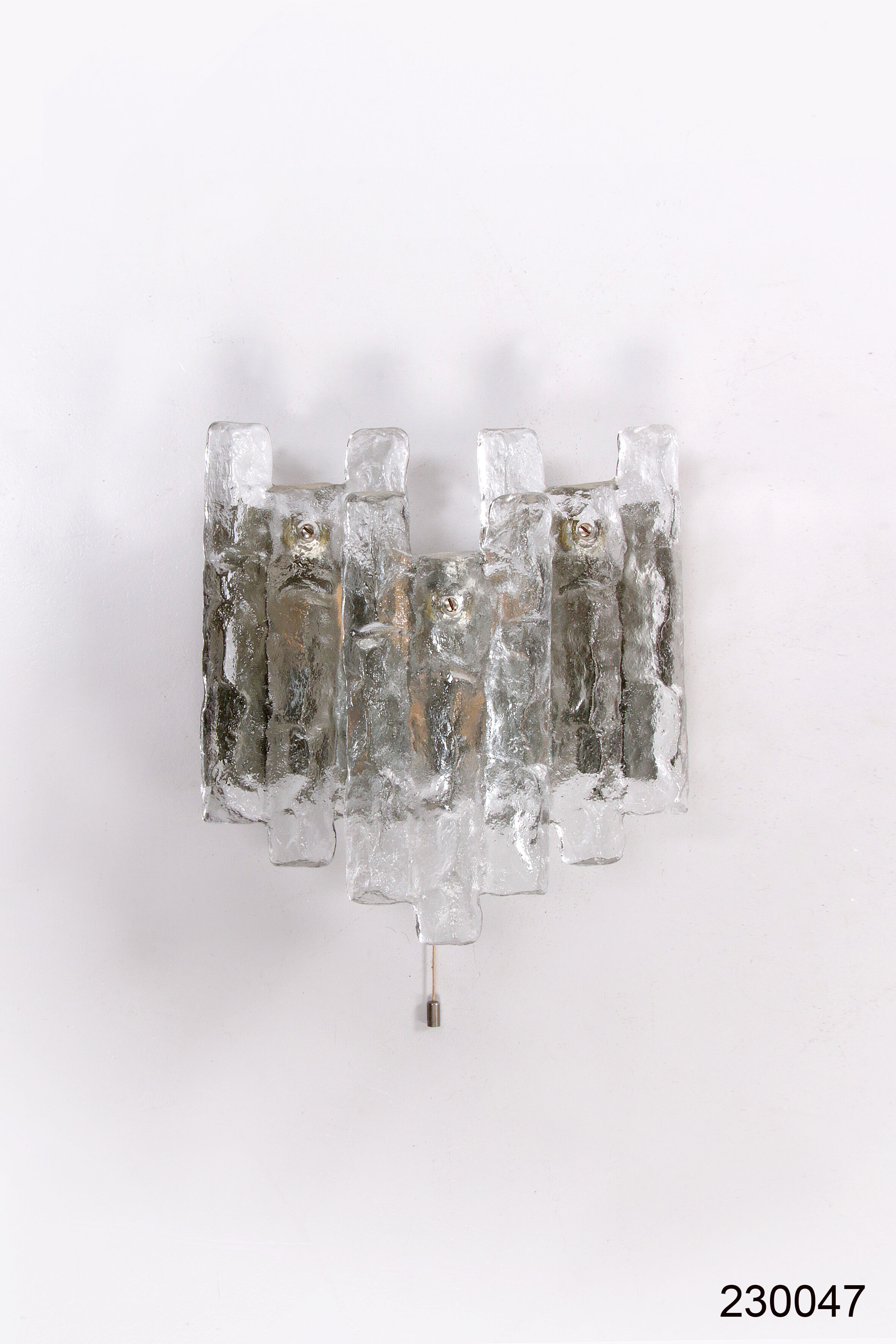 Crystal ice glass wall lamp design by J. T. Kalmar 1960