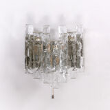 Crystal ice glass wall lamp design by J. T. Kalmar 1960