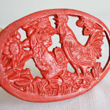 Dessous de plat coq rouge