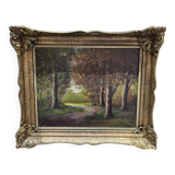 Signed oil painting on gilded wooden frame