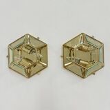 Set of 2 hexagonal wall lamps by Sothis, Italy 1980s