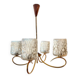 Vintage 4-light chandelier in chiseled glass