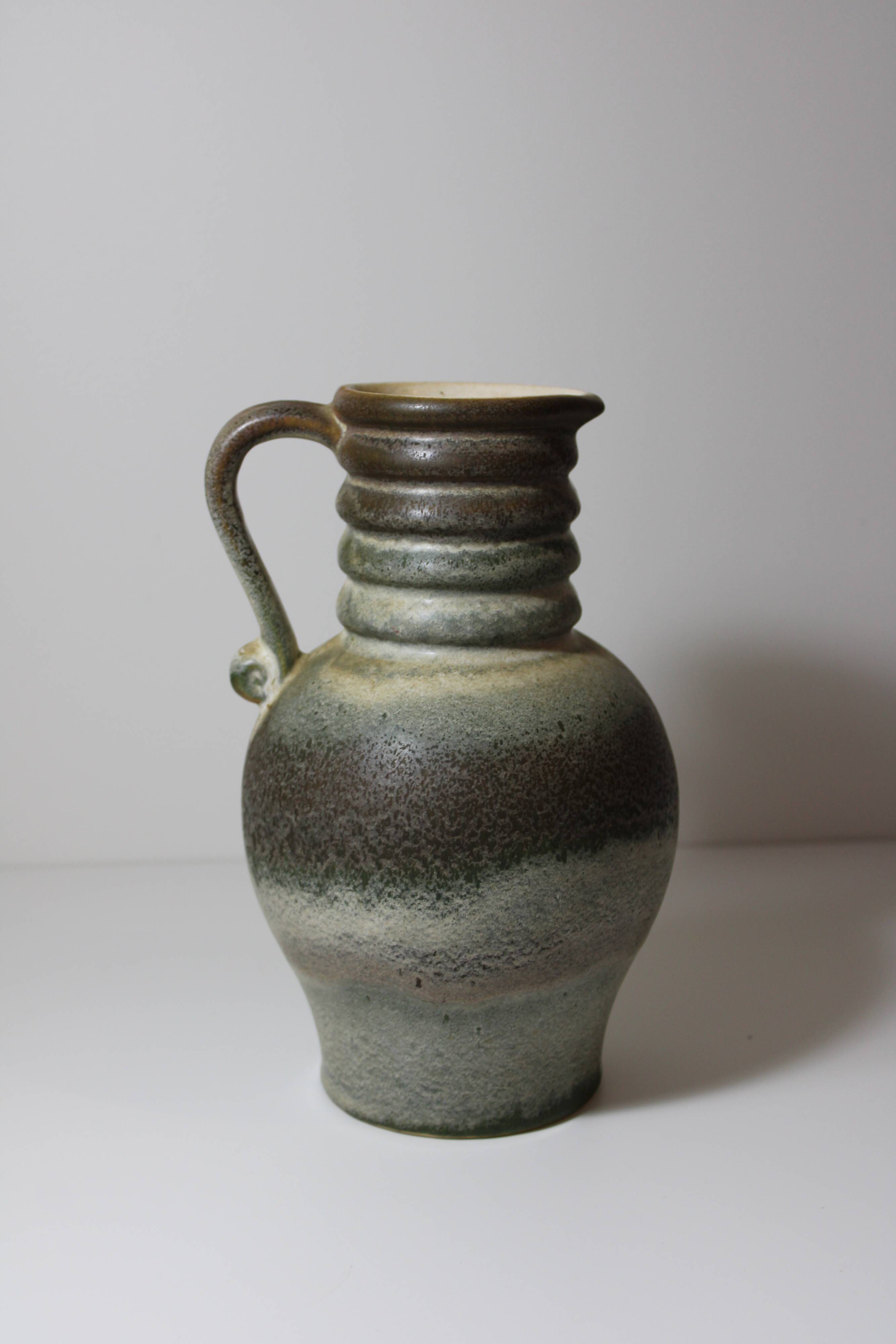 West germany blue green vintage carafe vase