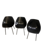3 Shell chairs Pierre Guariche – Reissue Maisons du Monde – Black