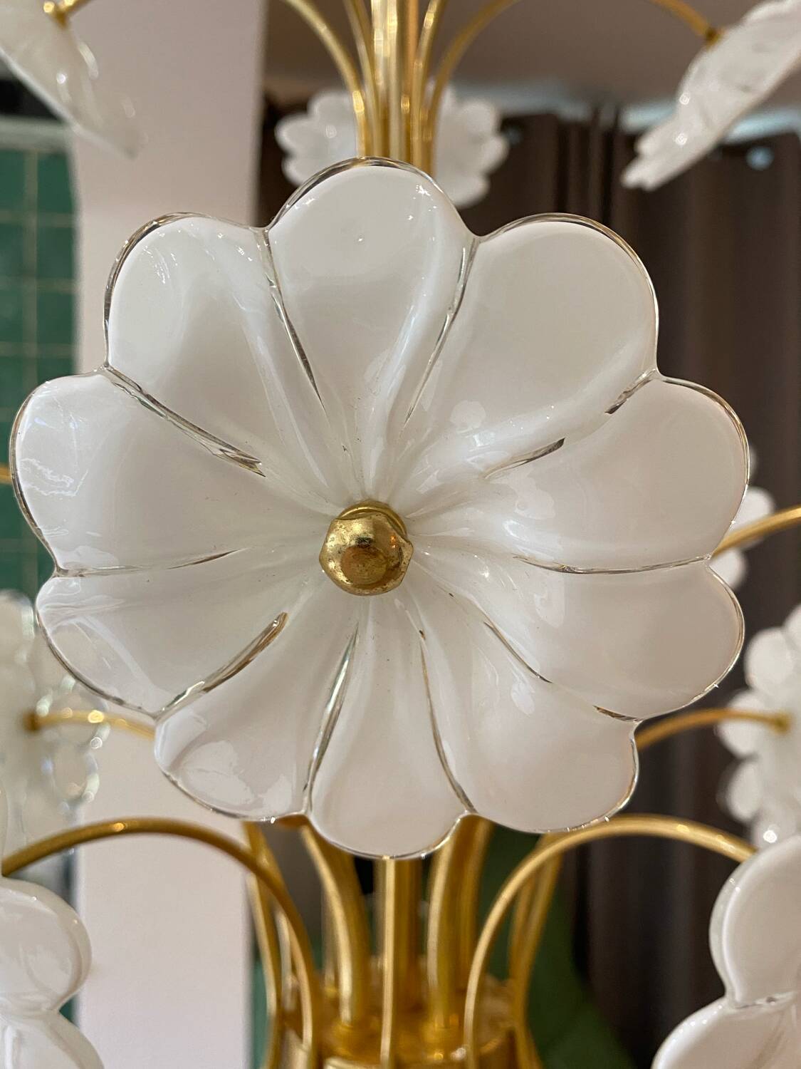 Murano glass flower chandelier, 1970s