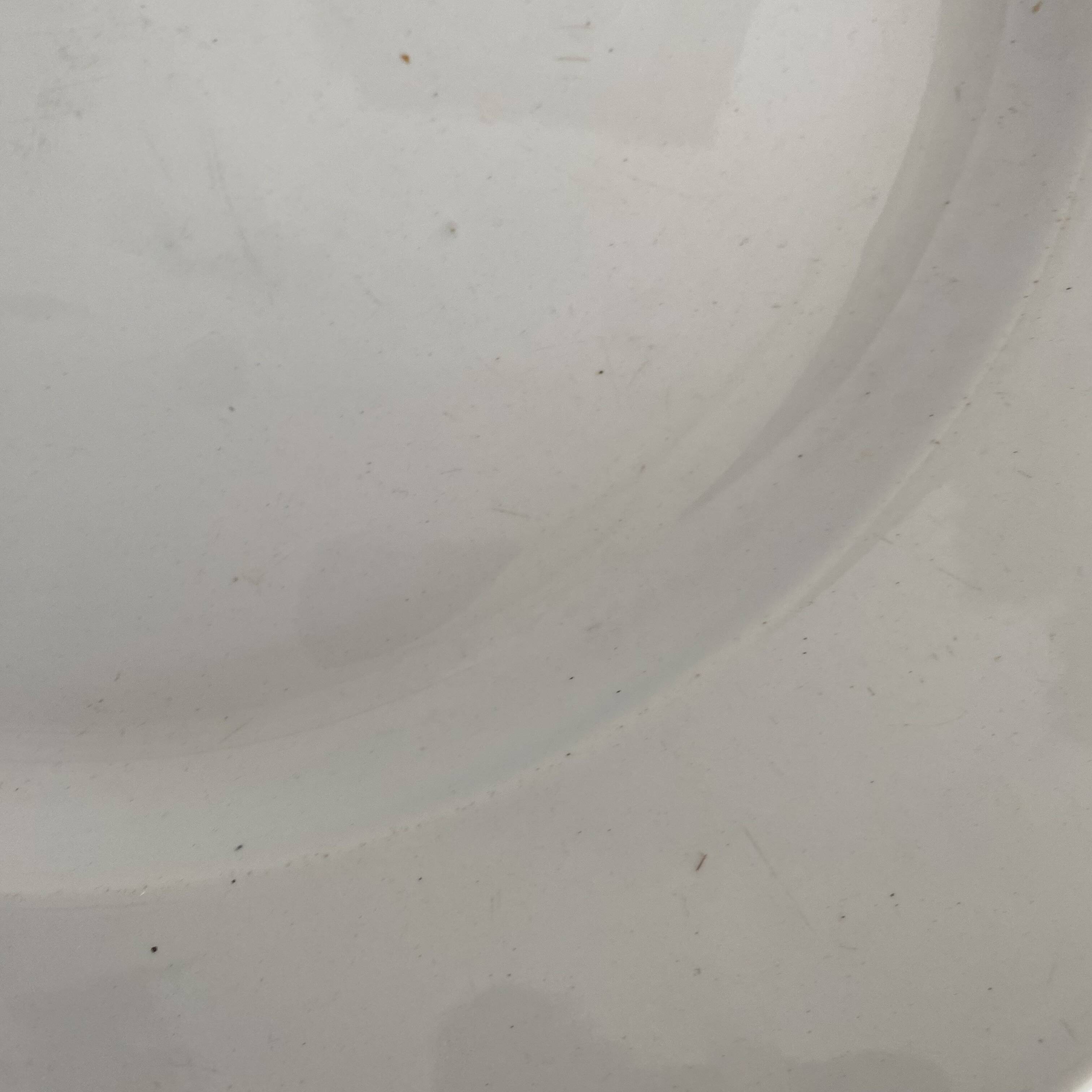 Set of large round white earthenware dishes from Creil and Montereau, 19th century