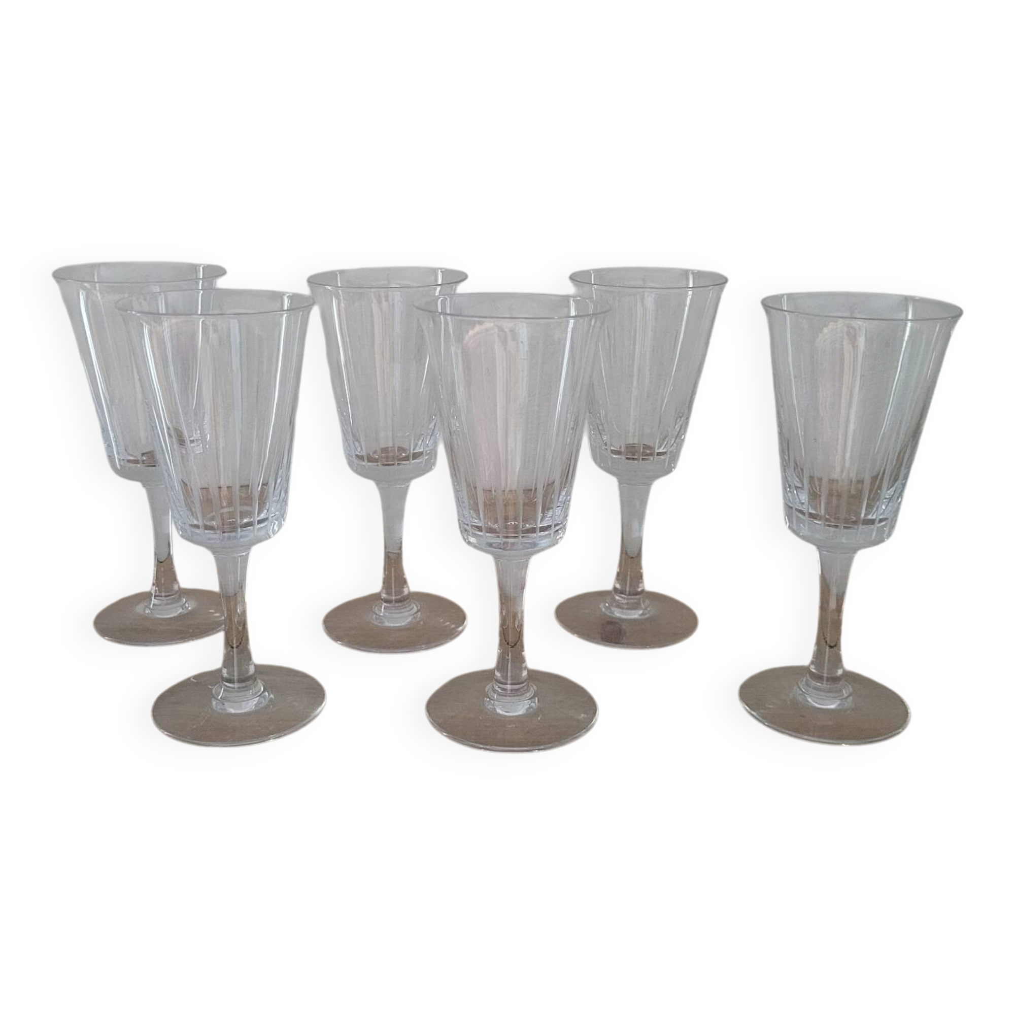 Cut glass wine glasses – Set of 6 – 1960s