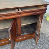 Walnut sideboard, Louis Philippe style, three doors, three shelves
