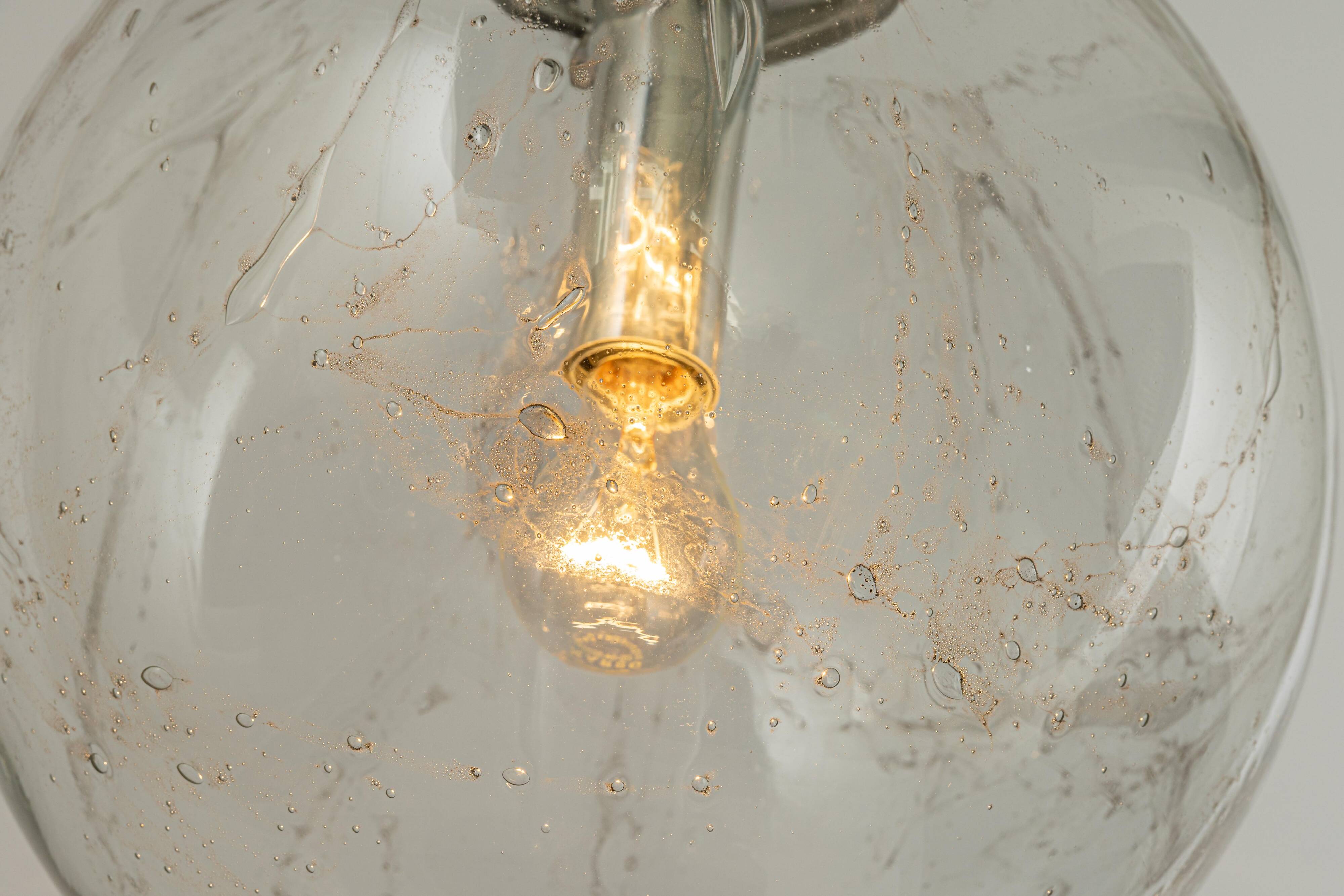 Large Murano ball pendant light by Doria, Germany, 1970s.