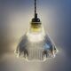 Vintage glass holophane pendant light