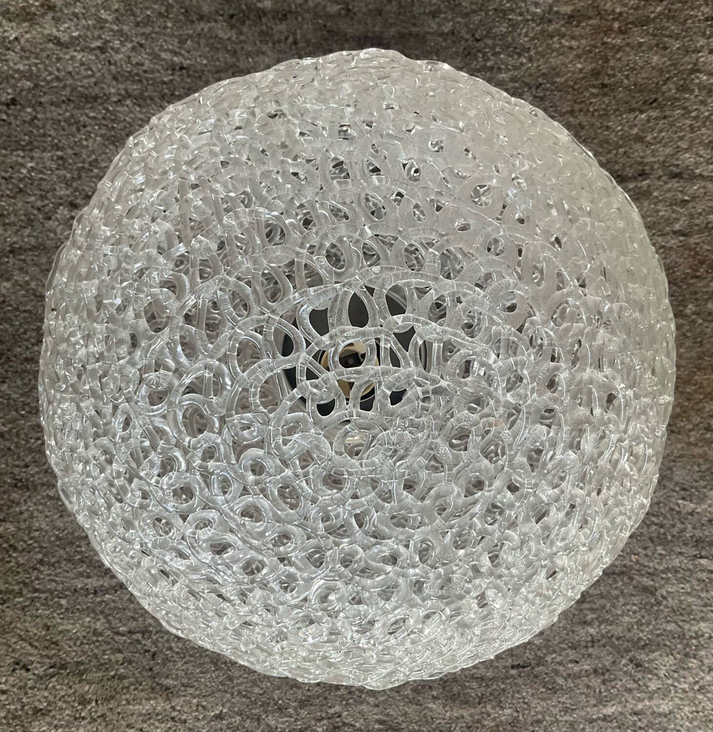 Plafonnier vintage en fils de Plexiglas entrelacés