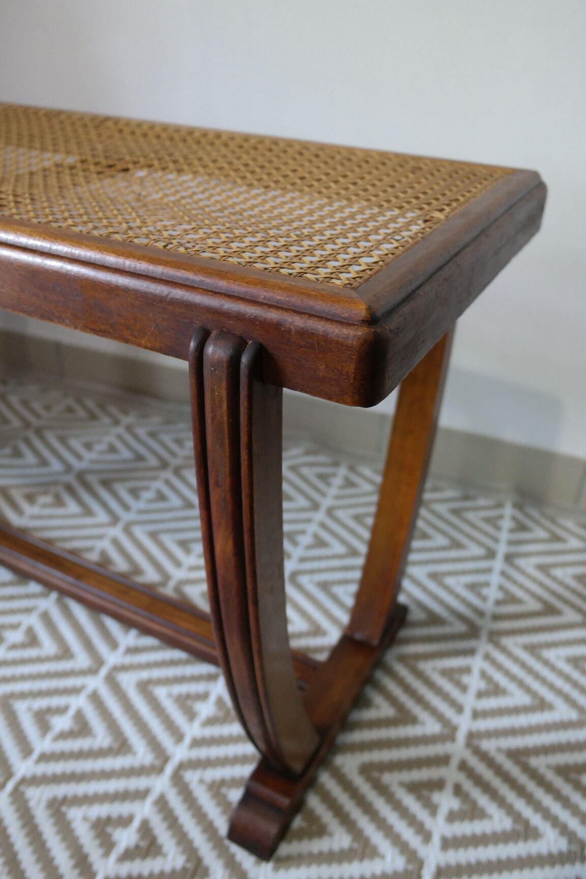 Vintage boat deck bench and canning