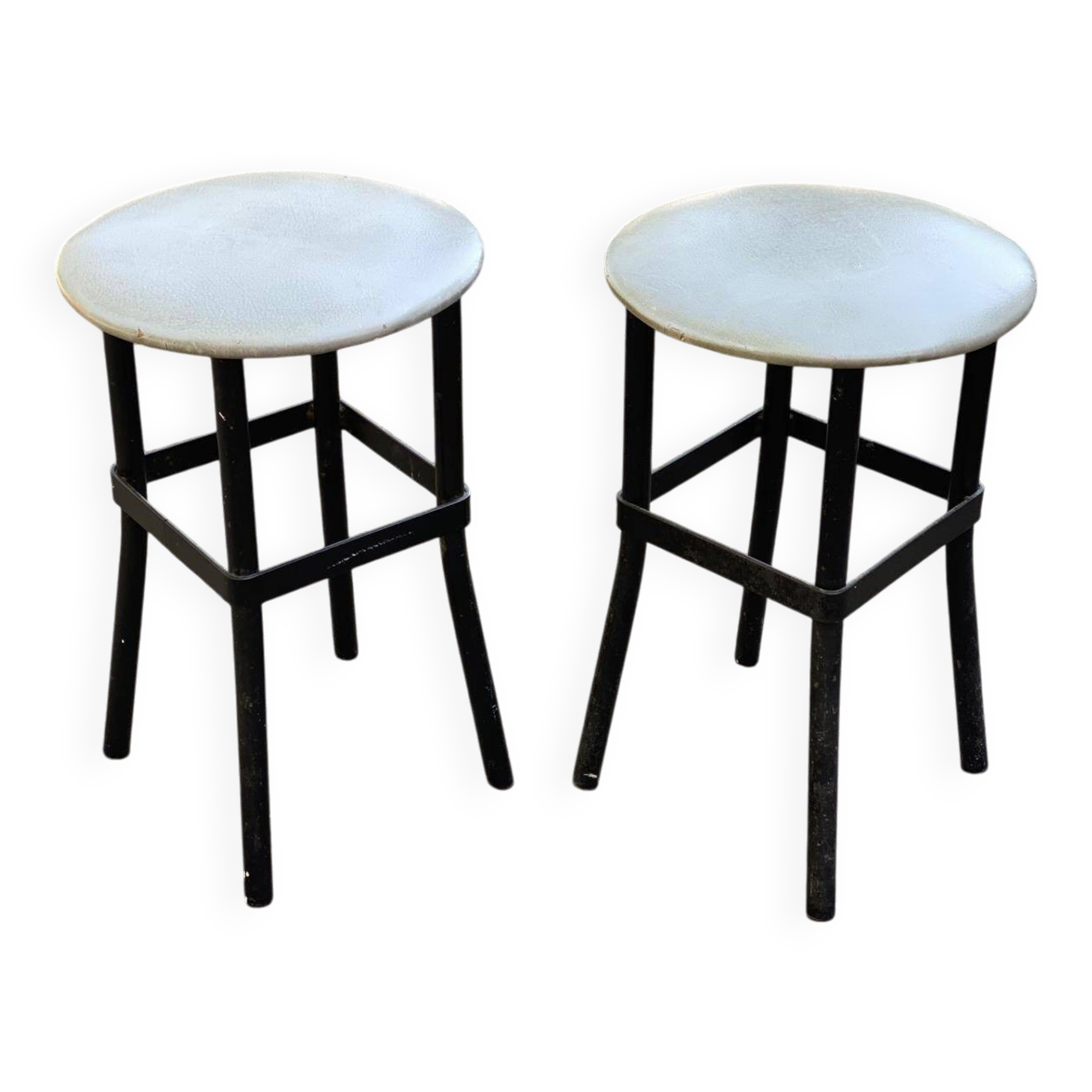 Pair of black and gray stools from the 60s