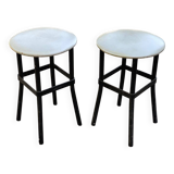 Pair of black and gray stools from the 60s