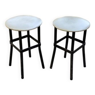 Pair of black and gray stools from the 60s