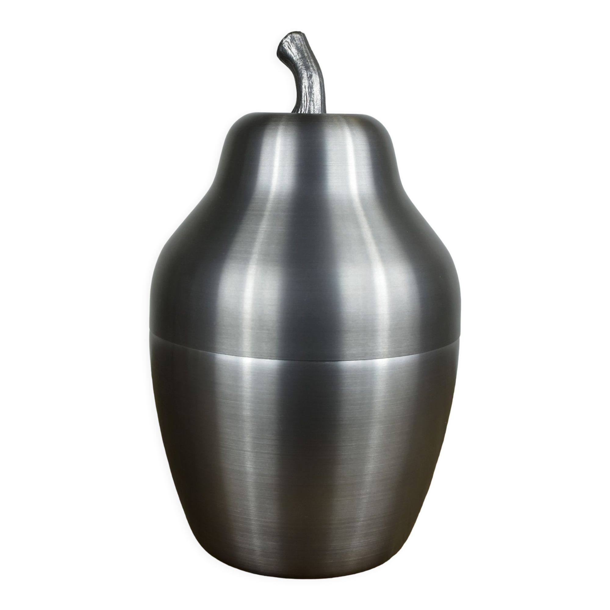 Pear-shaped ice bucket.
