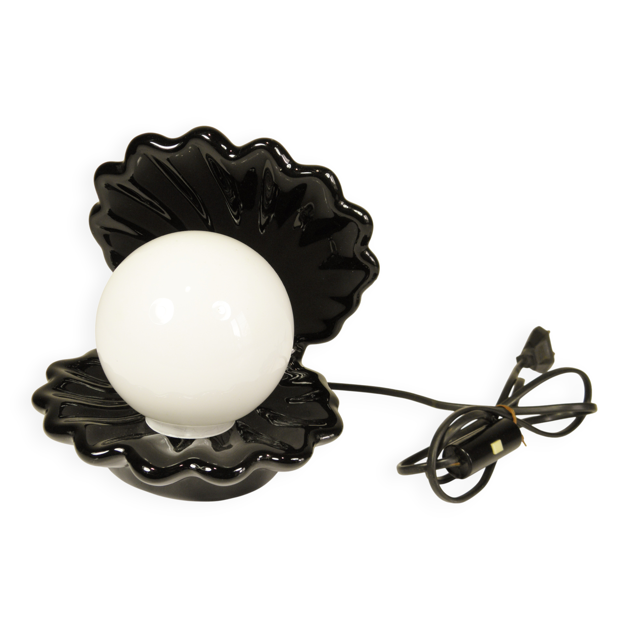 Lampe Coquille céramique et opaline