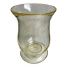 Vase en verre bullé de biot jaune années 60-70