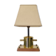 Vintage maritime bollard table lamp made from brass and wood, Netherlands 1970s