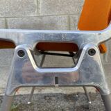 Set of 4 orange DSC 106 chairs Giancarlo Piretti for Castelli